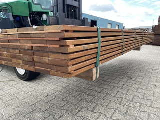 Ca. 79x Guyana Teak Planken Geschaafd, 21x120mm, lengte 215cm